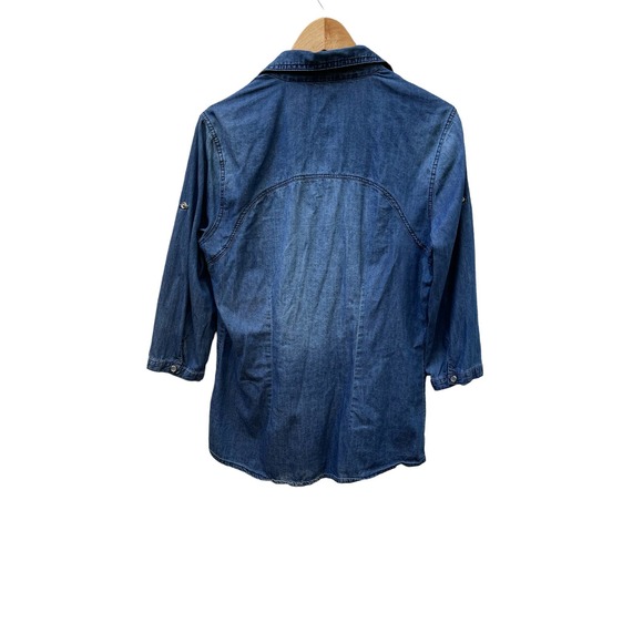 Love Stitch chambray denim shirt size Large - Picture 4 of 9